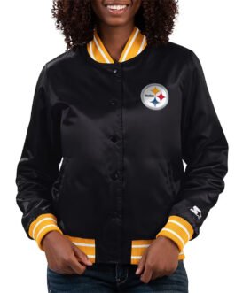 Full Count Pittsburgh Steelers Black Satin Jacket