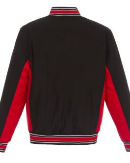 Ottawa Senators Accent Black/Red Varsity Wool Poly-Twill Jacket