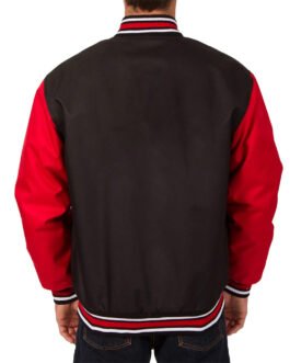 Black/Red Ottawa Senators Front Hit Varsity Poly Twill Jacket