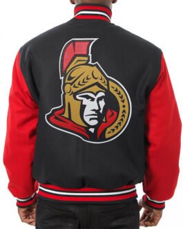 Black/Red Ottawa Senators Varsity Wool Jacket