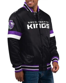 Sacramento Kings Youth Home Game Purple Satin Jacket