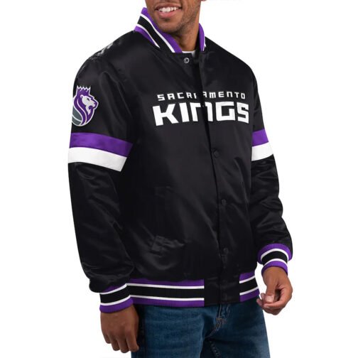 Sacramento Kings Youth Home Game Purple Satin Jacket - Image 2