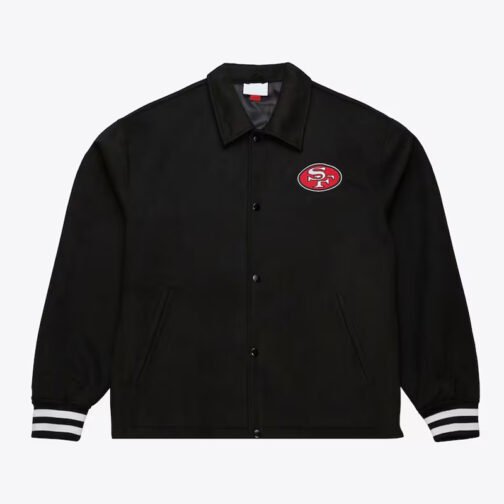 San Francisco 49ers Oversweep Black Varsity Wool Jacket