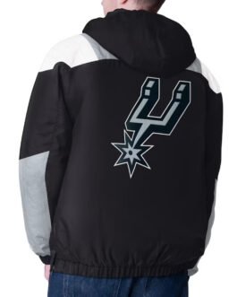 Black/Silver San Antonio Spurs Charger Half-Zip Pullover Jacket