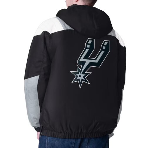 Black/Silver San Antonio Spurs Charger Half-Zip Pullover Jacket - Image 2