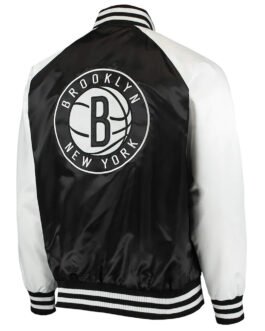 Brooklyn Nets Point Guard Black/White Satin Jacket