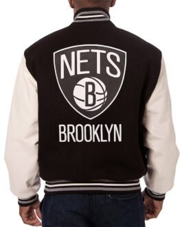 Black/White Brooklyn Nets Varsity Jacket