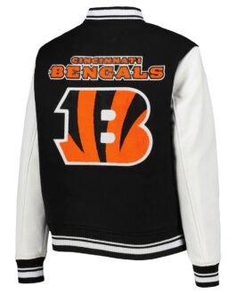 Cincinnati Bengals Mash Up Varsity Black/White Jacket