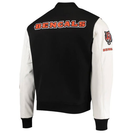 Cincinnati Bengals Black/White Varsity Jacket - Image 2