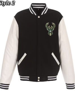 Milwaukee Bucks Black/White Varsity Jacket