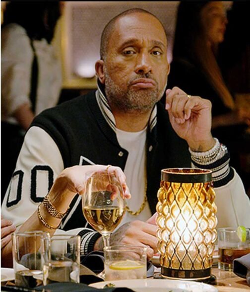 Kenya Barris Blackaf Black and White Varsity Jacket - Image 2