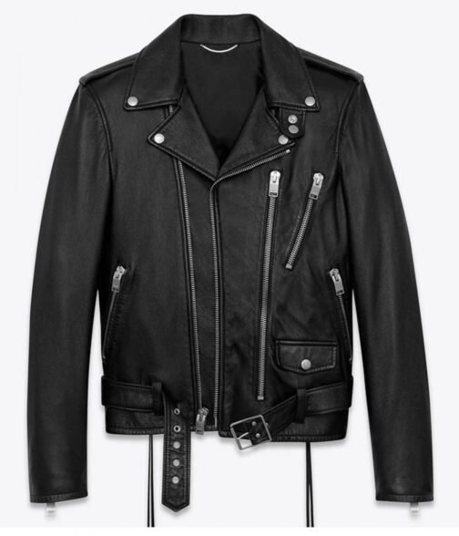 Red and White Beading Blood Luster Biker Jacket - Image 3