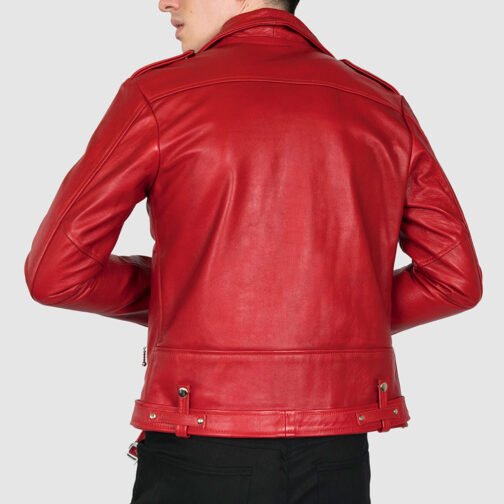 Blood Red Commando Leather Jacket - Image 5