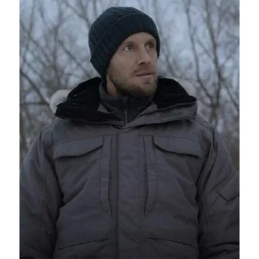 Matt Barr Blood & Treasure Season 2 Gray Parka - Image 2