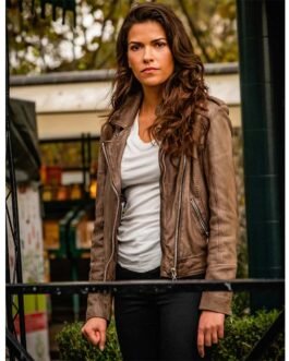 Blood & Treasure Sofia Pernas Biker Brown Leather Jacket