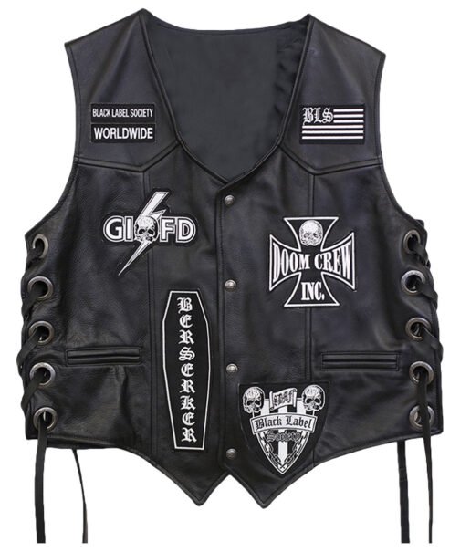 Black Label Society Motorcycle Leather Vest - Image 2