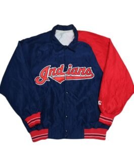 MLB 90’s Cleveland Indians Blue and Red Jacket