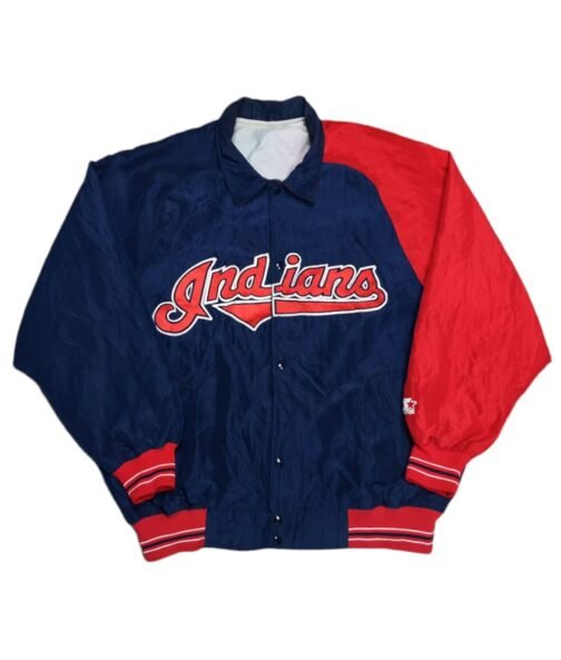 MLB 90’s Cleveland Indians Blue and Red Jacket