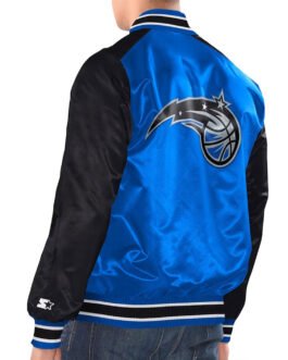 Blue/Black Orlando Magic Renegade Varsity Satin Jacket
