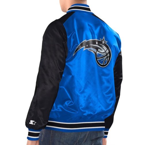 Blue/Black Orlando Magic Renegade Varsity Satin Jacket - Image 2