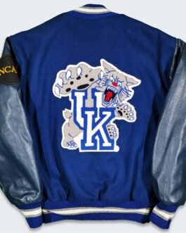 Blue California Golden Bears Varsity Wool/Leather Jacket