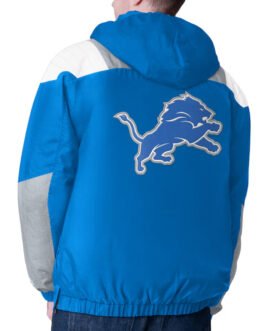 Blue Detroit Lions Charger Half-Zip Pullover Jacket