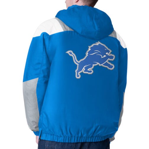 Blue Detroit Lions Charger Half-Zip Pullover Jacket - Image 2