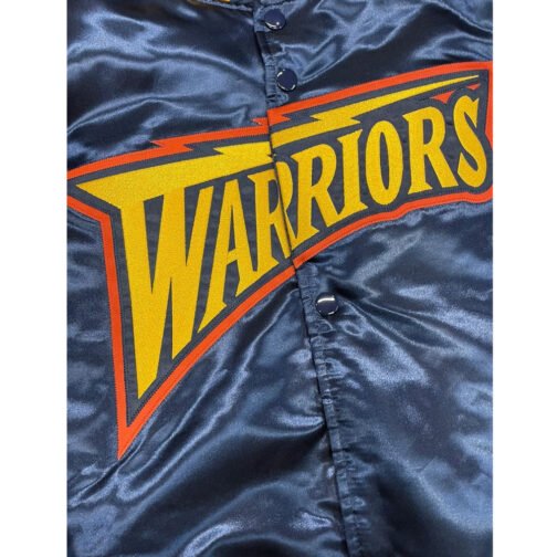Golden State Warriors Blue and Gold Satin Jacket - Image 8