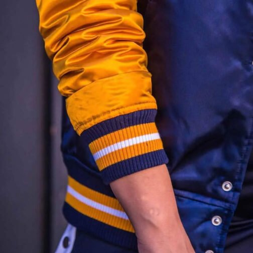 Golden State Warriors Blue and Gold Satin Jacket - Image 11