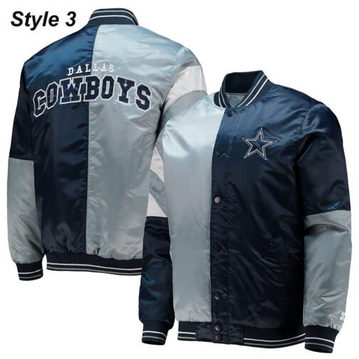 Dallas Cowboys The Tradition II Satin Blue and Grey Jacket - Image 9
