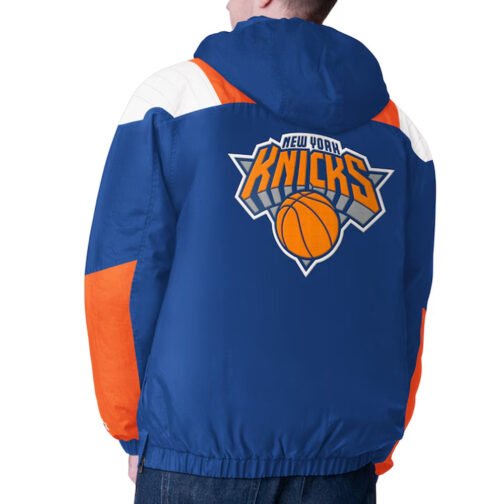 Blue/Orange New York Knicks Charger Half-Zip Pullover Jacket - Image 2