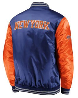 New York Knicks Iconic Tackle Blue/Orange Jacket