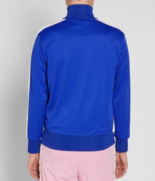 Palm Angels Track Taped Zip Up Blue Jacket - Image 3