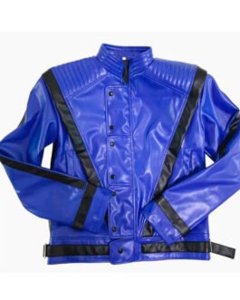 Michael Jackson Thriller Blue Leather Jacket