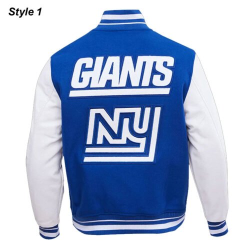 NY Giants Retro Classic Varsity Jacket - Image 4