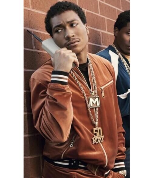 Demetrius Flenory Jr. BMF Bomber Brown Jacket - Image 3