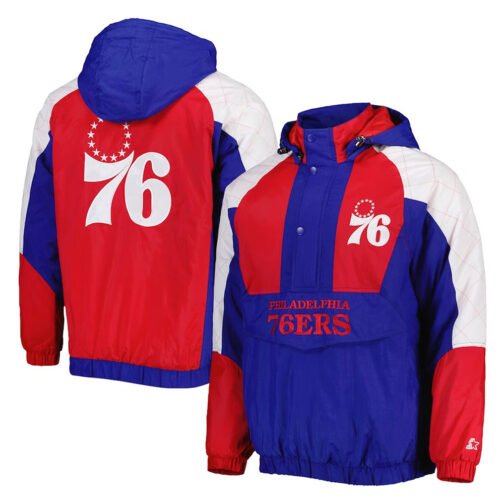 Body Check Philadelphia 76ers Half-Zip Hoodie Jacket - Image 3