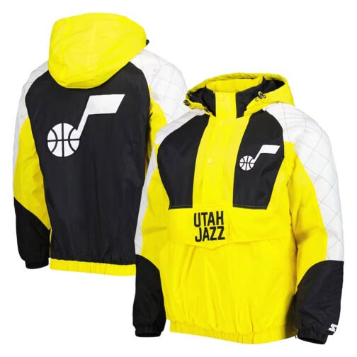 Body Check Utah Jazz Half-Zip Hoodie Jacket - Image 3