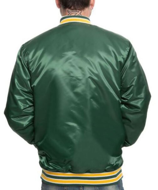Oakland A’s Starter Bomber Green/White Jacket - Image 3