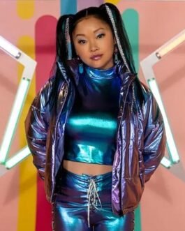 Boo Bitch Lana Condor Purple Puffer Jacket
