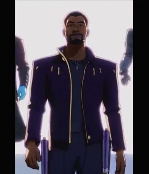 Chadwick Boseman What If Purple Cotton Jacket - Image 6