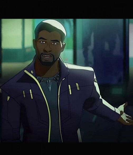 Chadwick Boseman What If Purple Cotton Jacket - Image 7