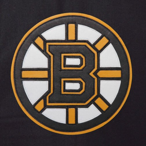Varsity Boston Bruins Black and Yellow Wool Jacket - Image 6