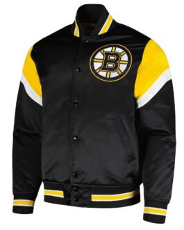 Boston Bruins Heavyweight Black Satin Jacket