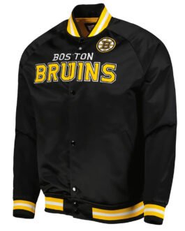 Boston Bruins Black Full-Snap Satin Jacket