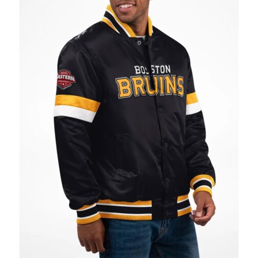 Home Game Boston Bruins Black Satin Jacket