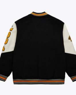 Boston Bruins Team History Black Vintage Logo Varsity Jacket