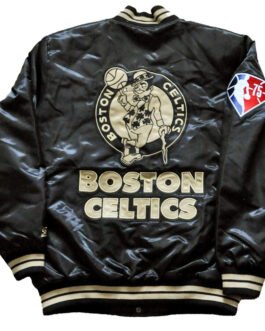 NBA 75th Anniversary Boston Celtics Black Satin Jacket