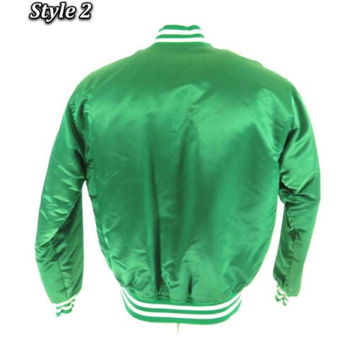 Green 80’s Boston Celtics Satin Jacket - Image 4
