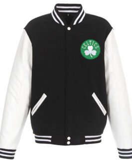 Boston Celtics Varsity Black and White Jacket